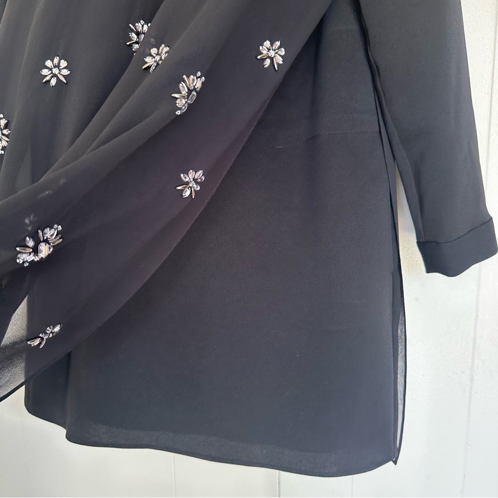 BCBGMAXAZRIA Dyanne Embellished Crystal Tunic Dress Black Small VPX61K22 - Picture 7 of 10